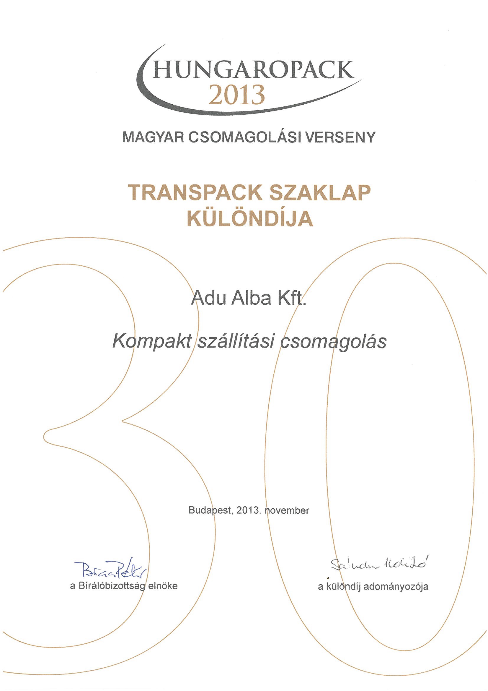 transpack szaklap különdíja_2013